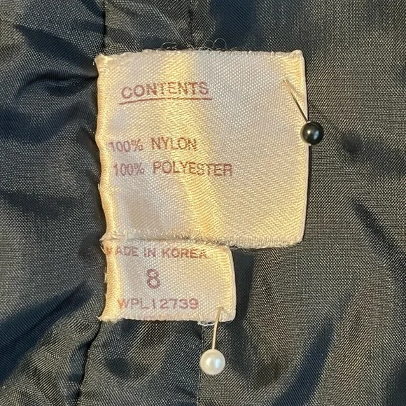 Vintage 70’s 80’s John Weitz Black Lined zip out Rain Trench Coat Sz 8 - Picture 9 of 10